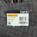 Bar III Men's 36R Slim Fit Sport Coat Stretch Unlined Brown Plaid