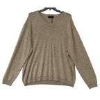 Hart Schaffner Marx Sweater Men's 3XB Big & Tall V-Neck Merino Wool Oatmeal