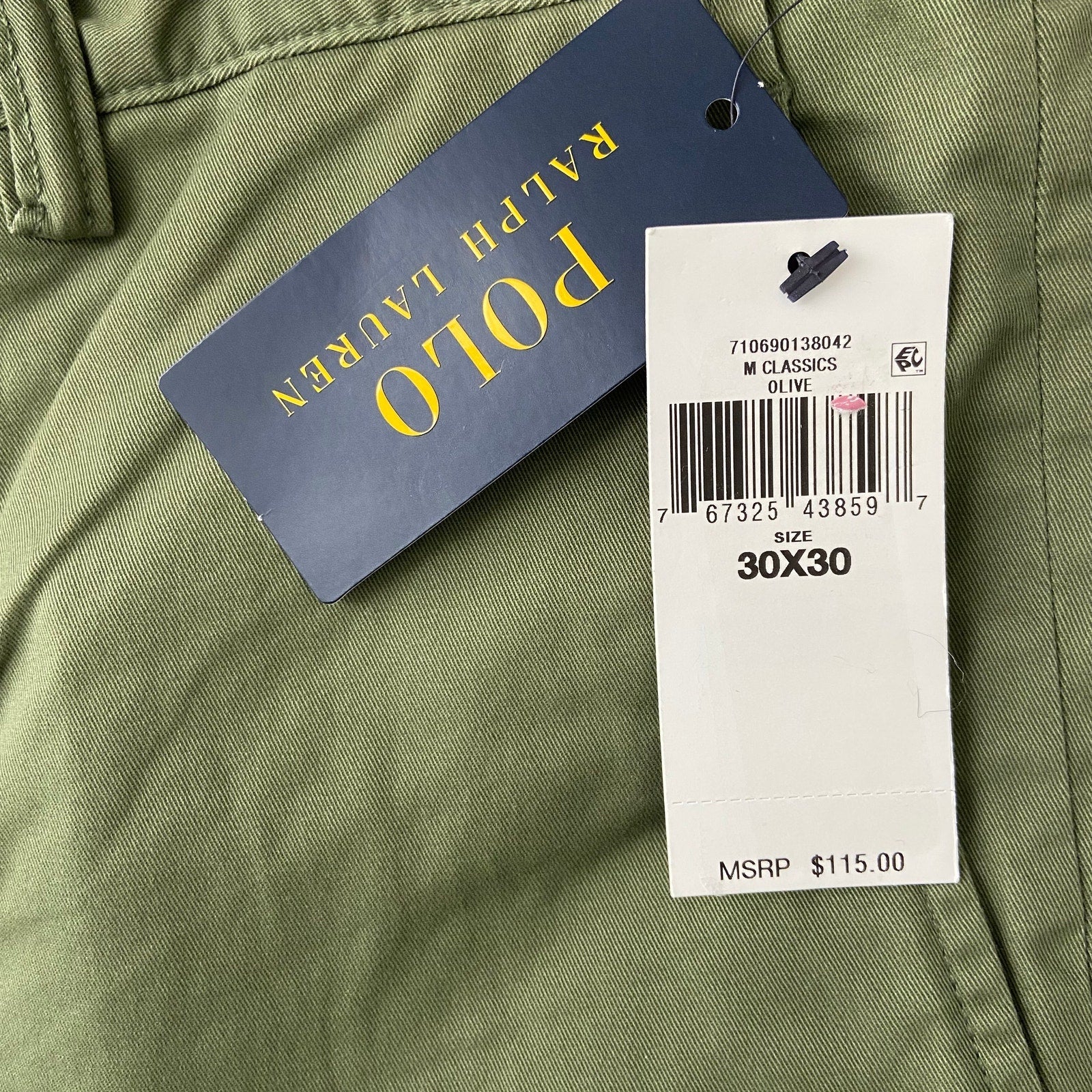 Polo Ralph Lauren Pants Men's 30x30 Stretch Cotton Twill Chino Olive