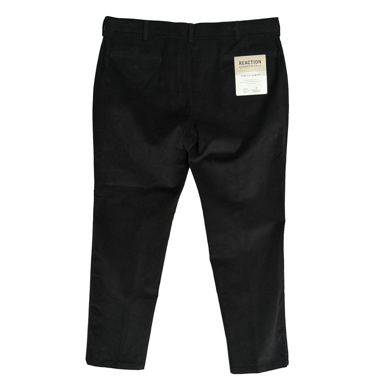 Kenneth Cole Reaction Men's 38"x30" Pants Slim Fit Stretch Corduroy Black