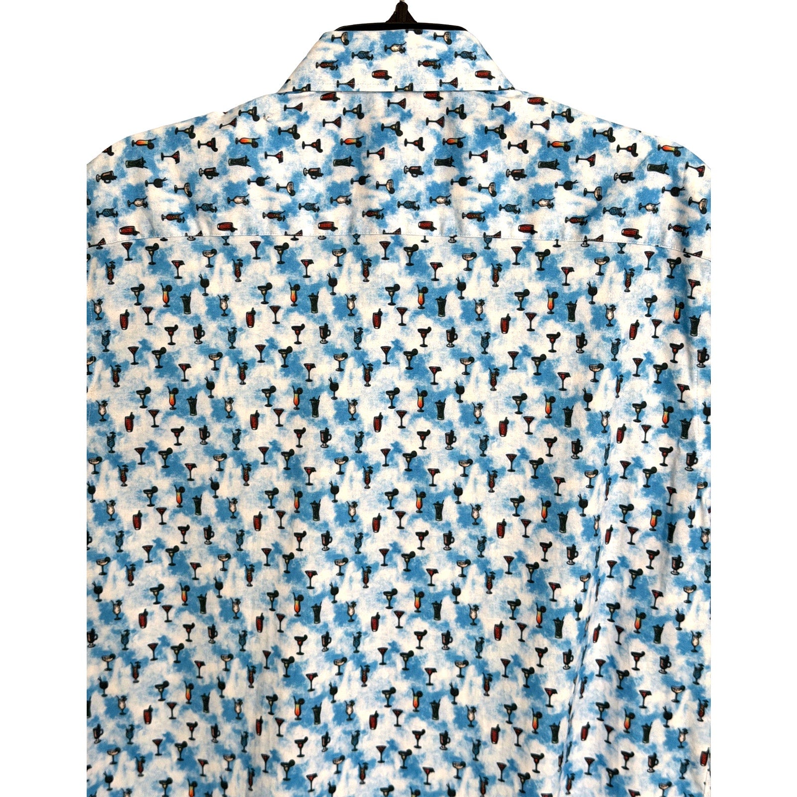 Visconti Black Casual Shirt Men's Small Modern Fit Stretch Cocktail Print