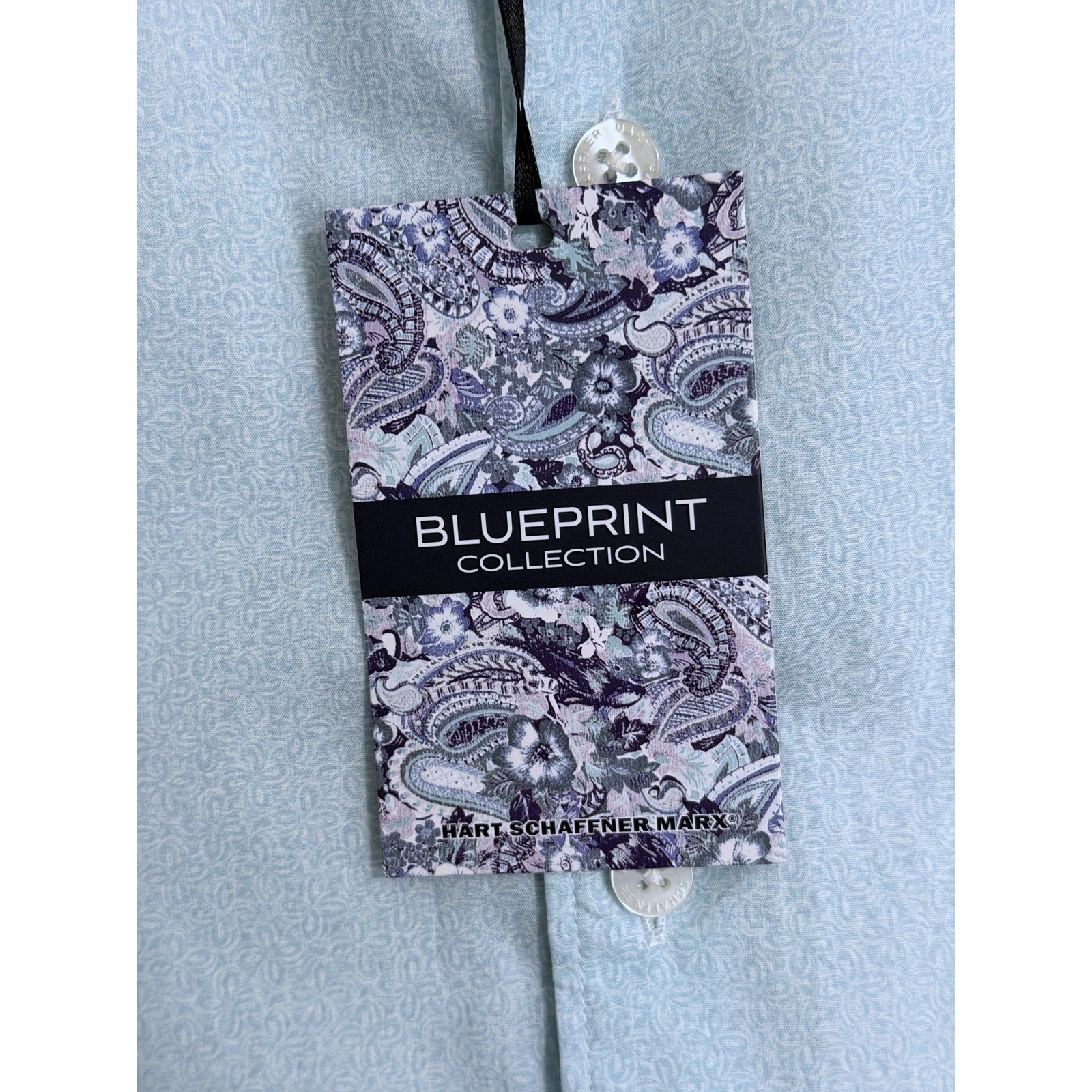 Hart Schaffner Marx Shirt Men's XXL Short Sleeve Comfort Stretch Cotton Blue