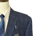 Michael Kors Suit Jacket Men's 52 Long Classic Fit Wool Silk Linen Blue Ck