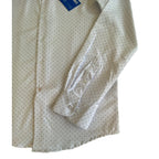 Nautica Dress Shirt Men's 14-14.5 32/33 Performance Slim Fit White Blue Dot NEW