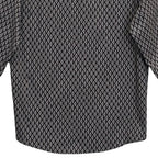 Alfani Dress Shirt Men's Medium Button-Up Cotton Long Sleeve Black Geo Print