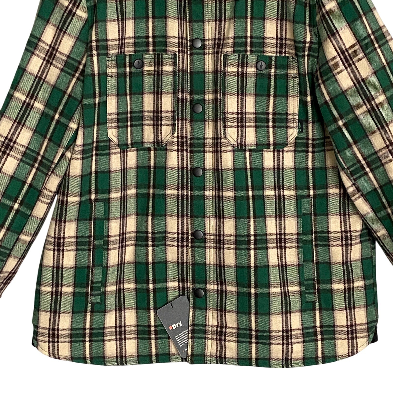 Bass Outdoors Men's Large Sherpa-Lined Jacket Green Plaid