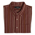 Liverpool Los Angeles Shirt Men's Large Button-Down Short Sleeve Brick Stripe