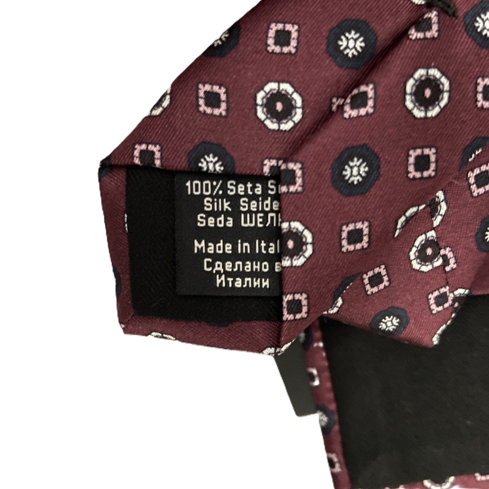 Boss Men's Slim 2.36" Tie 100% Silk Red Floral Print Made in Italy