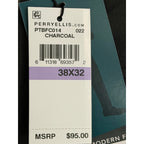 Perry Ellis Portfolio Pants Men's 38"x32" Dress Pants Modern Fit Charcoal