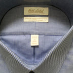 Roundtree & Yorke Shirt Men's 19 36/37 Big & Tall Cotton Dobby Blue Check