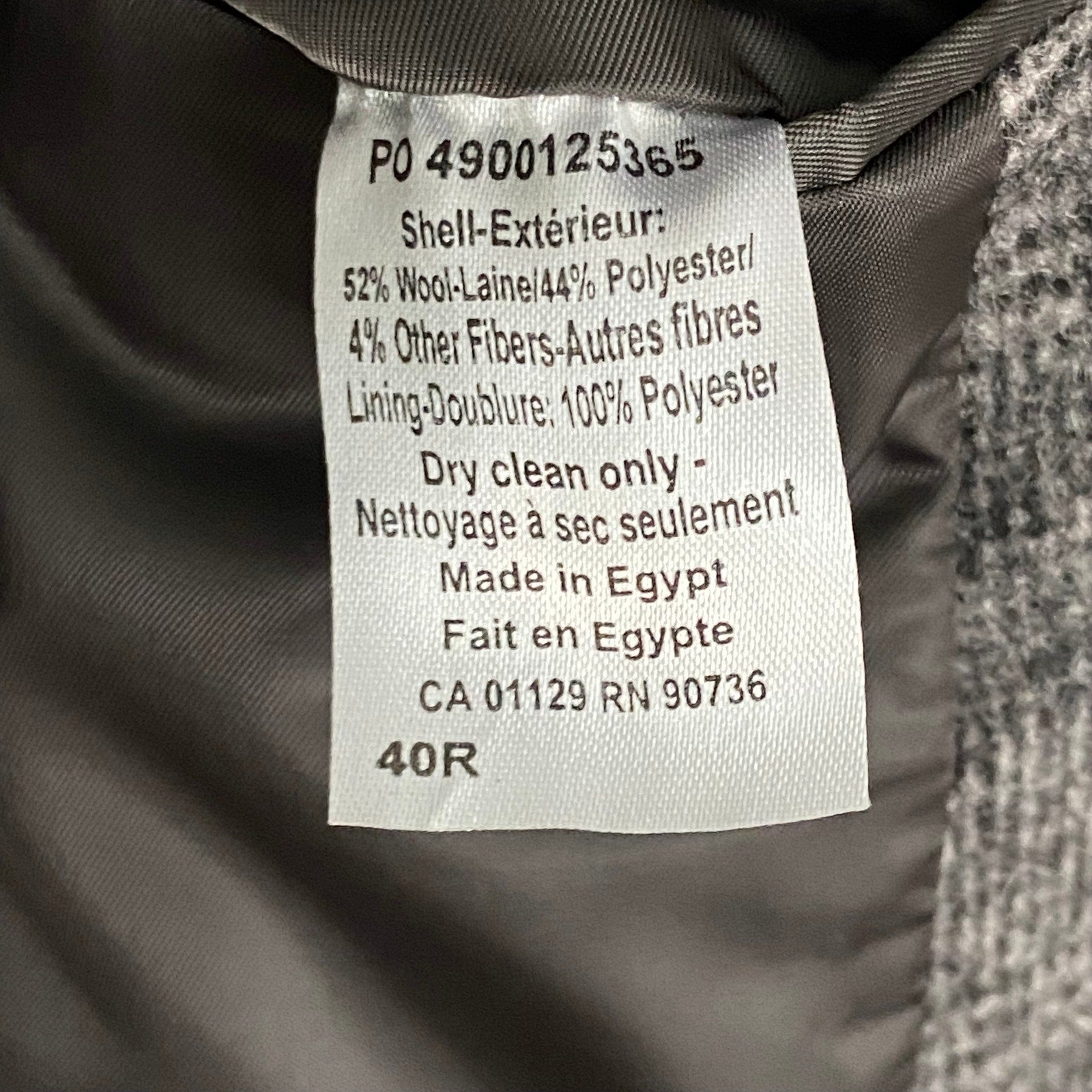 Lauren Ralph Lauren Overcoat Men's 40 Regular Wool Blend Black & White Plaid