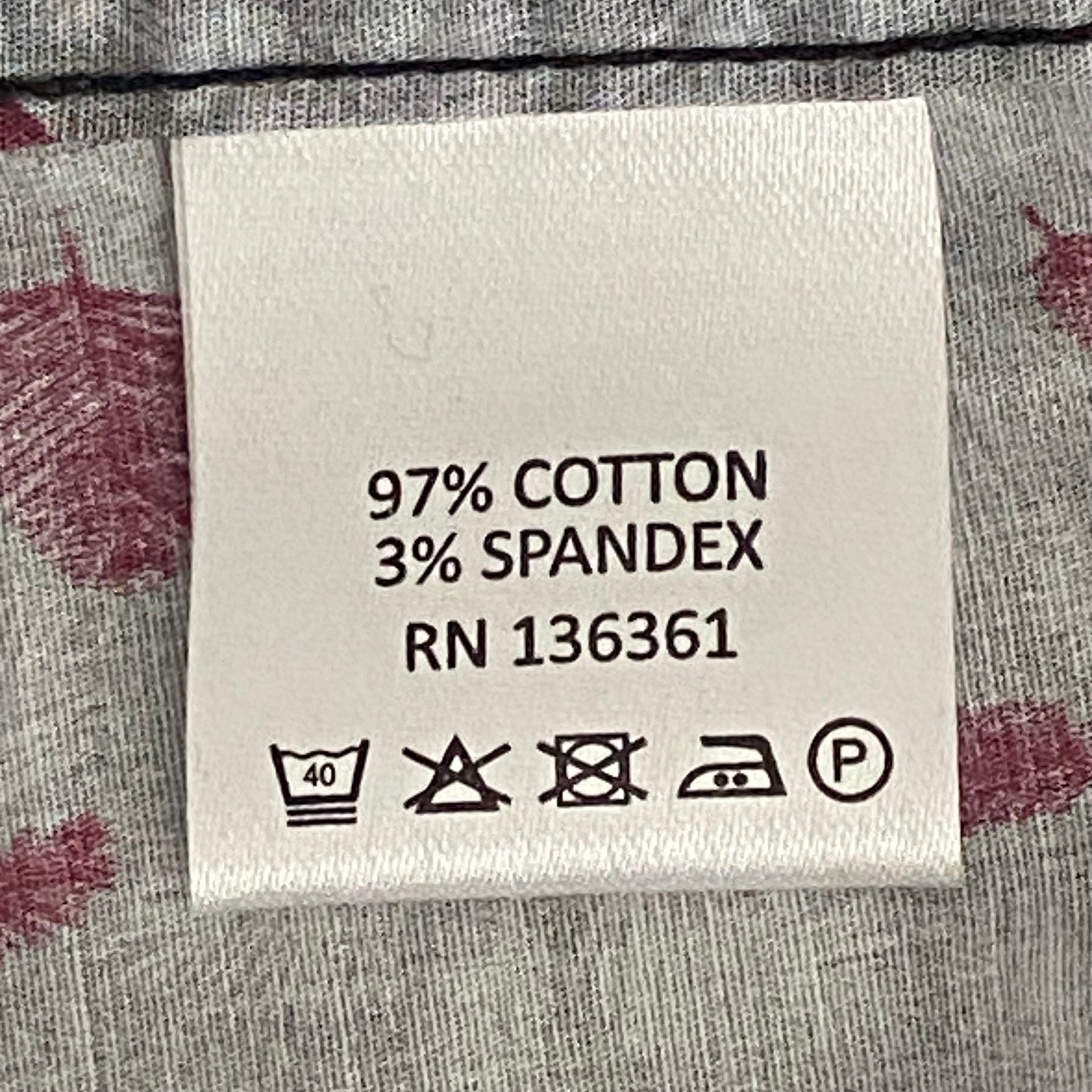 Quieti Button-Up Shirt Men's XXL Long Sleeve Stretch Cotton Black Red Floral