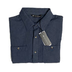 Travis Mathew Men's Small Cloud Collection Flannel Shirt Blue Heather