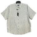 Boss Shirt Men's 3XL Big & Tall Short Slv Stretch Linen Shirt Green Floral