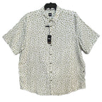 Boss Shirt Men's 3XL Big & Tall Short Slv Stretch Linen Shirt Green Floral
