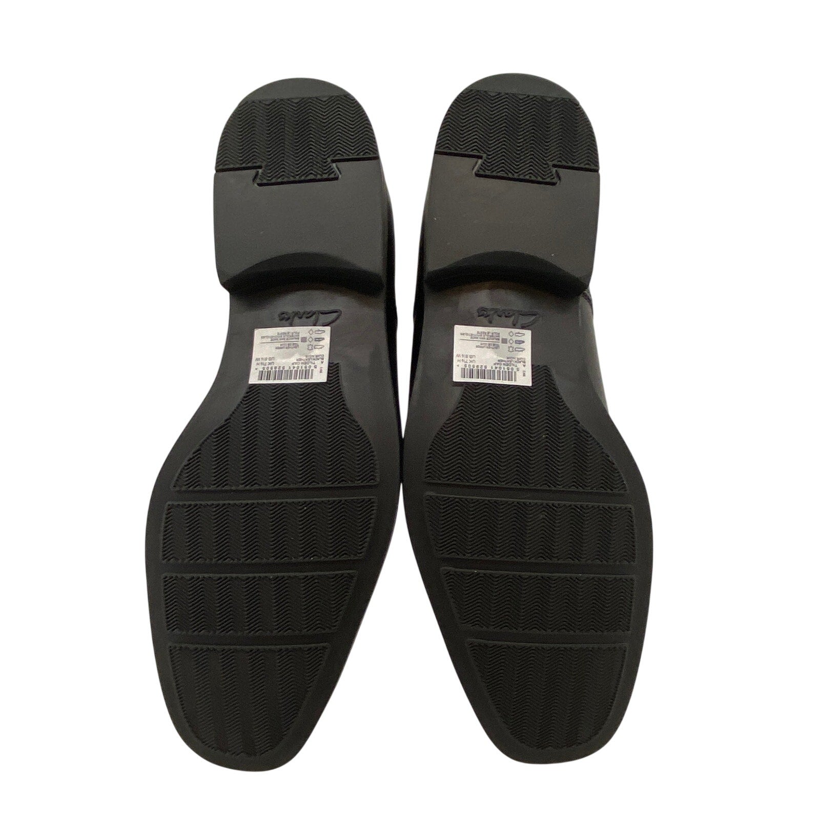 Clarks Men's Dress Shoes Size 8.5 Black Leather Oxford Tilden Cap Lace Up