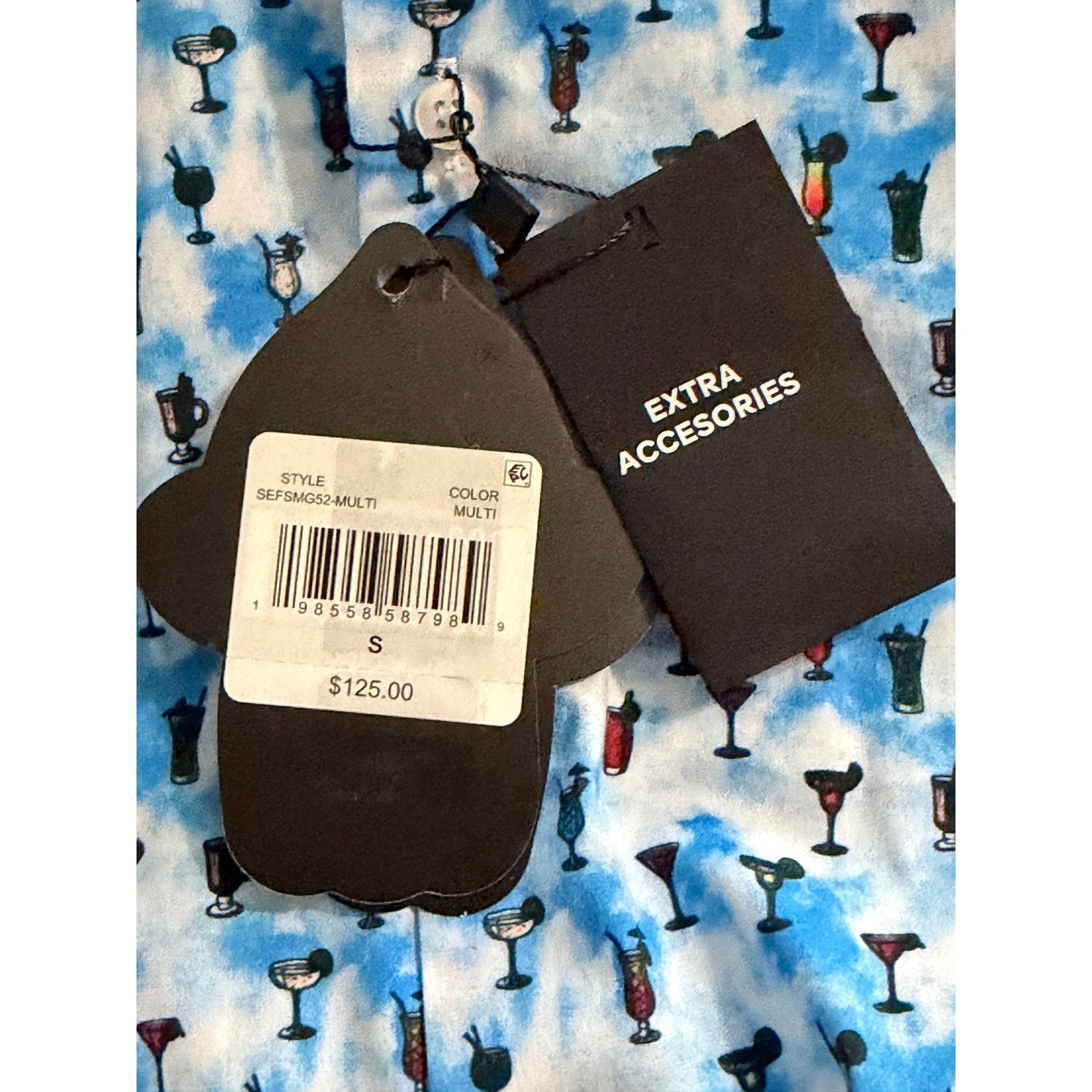 Visconti Black Casual Shirt Men's Small Modern Fit Stretch Cocktail Print
