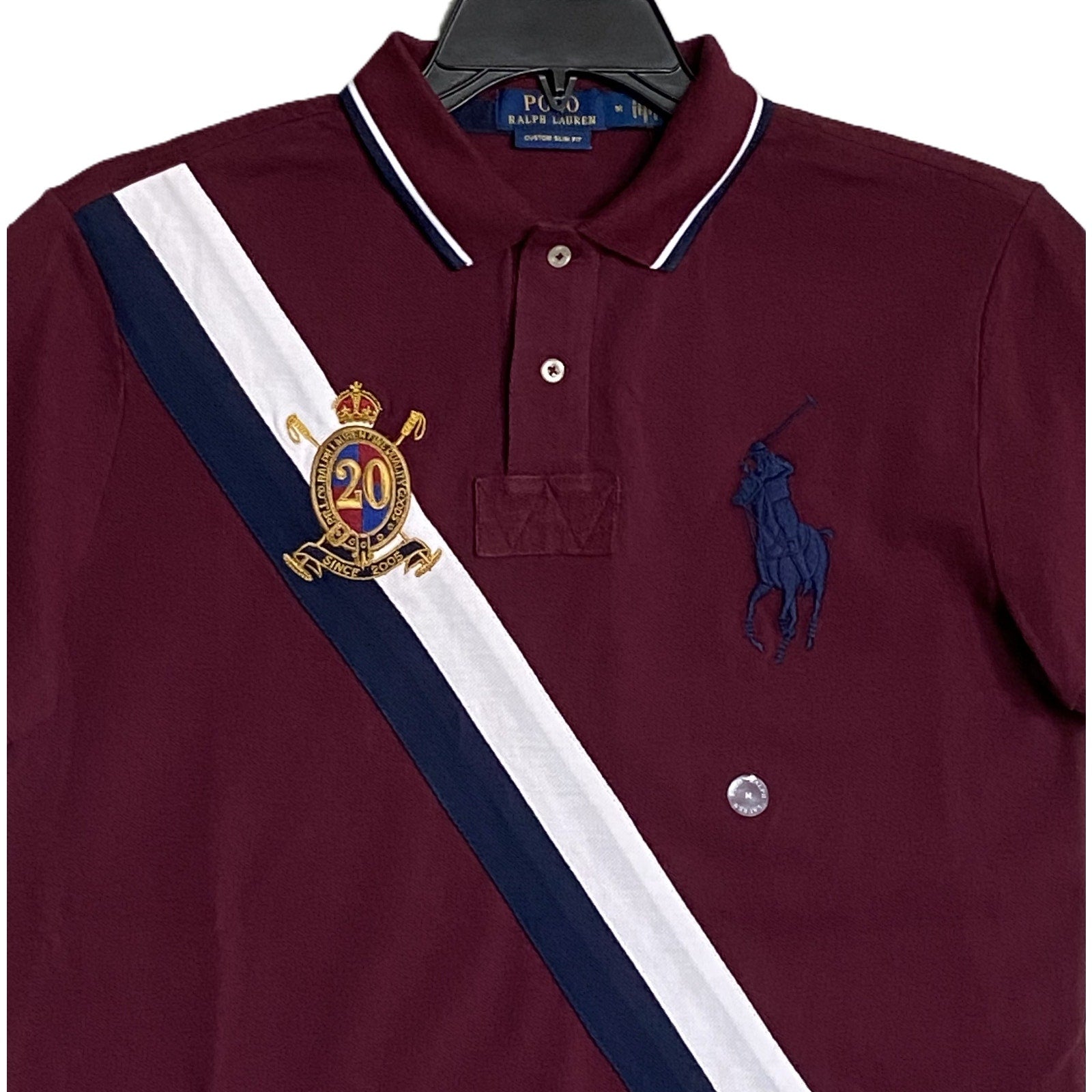 Polo Ralph Lauren Shirt Men's Medium Custom Slim Fit Big Pony Mesh Short Sleeve