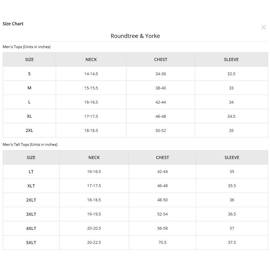 Roundtree & Yorke Shirt Big & Tall Men's 19 36/37 Blue Pinstripe Dress Shirt