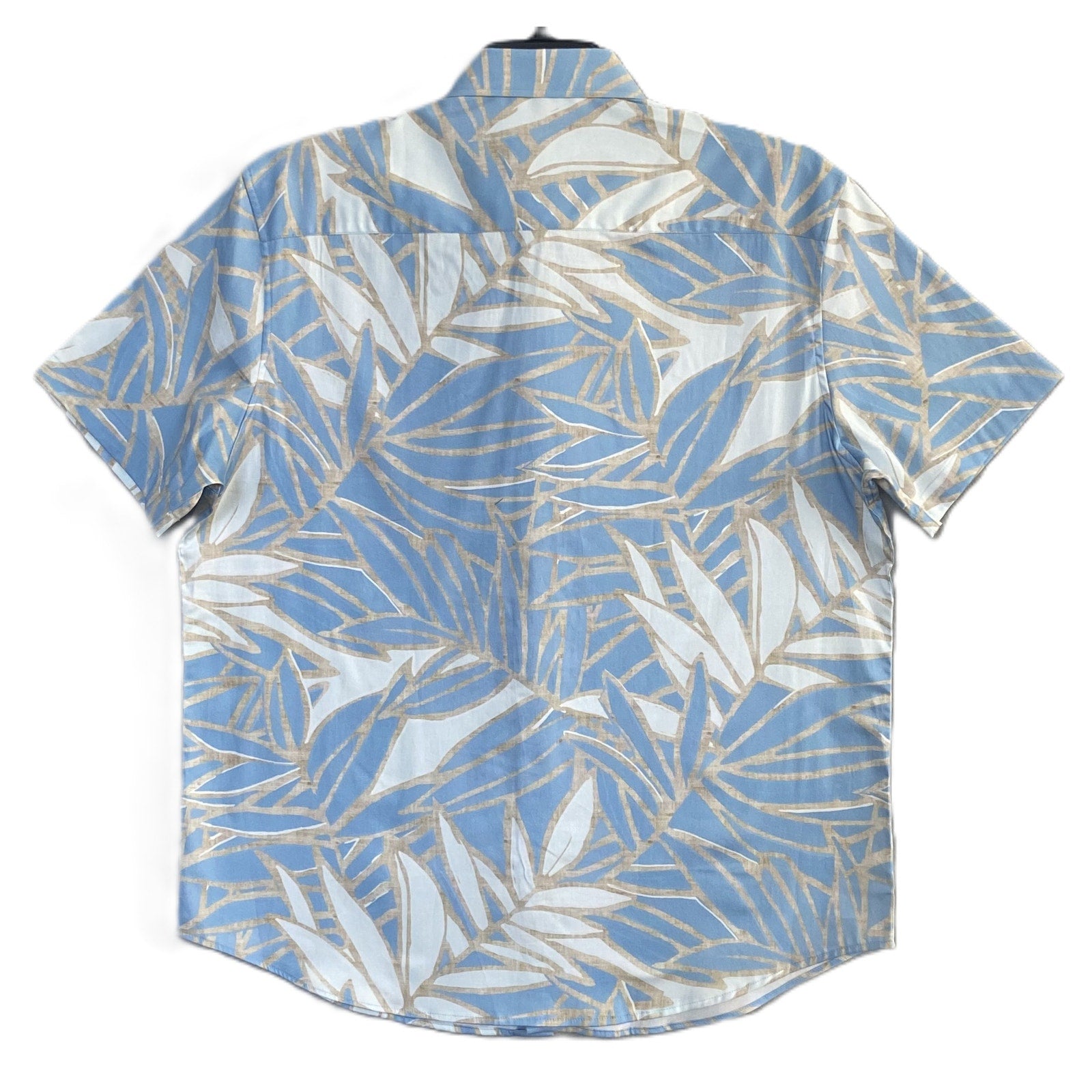 Bugatchi Shirt Men's XL Comfort Stretch Shaped Fit Short Sleeve Blue Floral