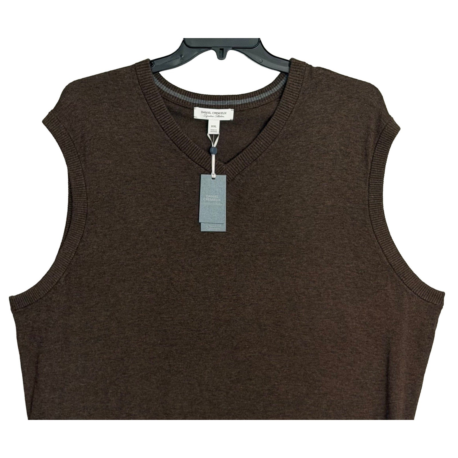 Daniel Cremieux Sweater Vest Men's XXL Supima Cotton Cashmere Blend Brown