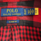 Polo Ralph Lauren Men's XL Classic Fit Cotton Flannel Shirt Red Black Check