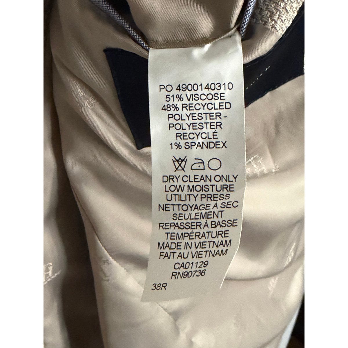 Tommy Hilfiger Sport Coat Men's 38R THFlex Unlined Single Breasted Tan/Beige
