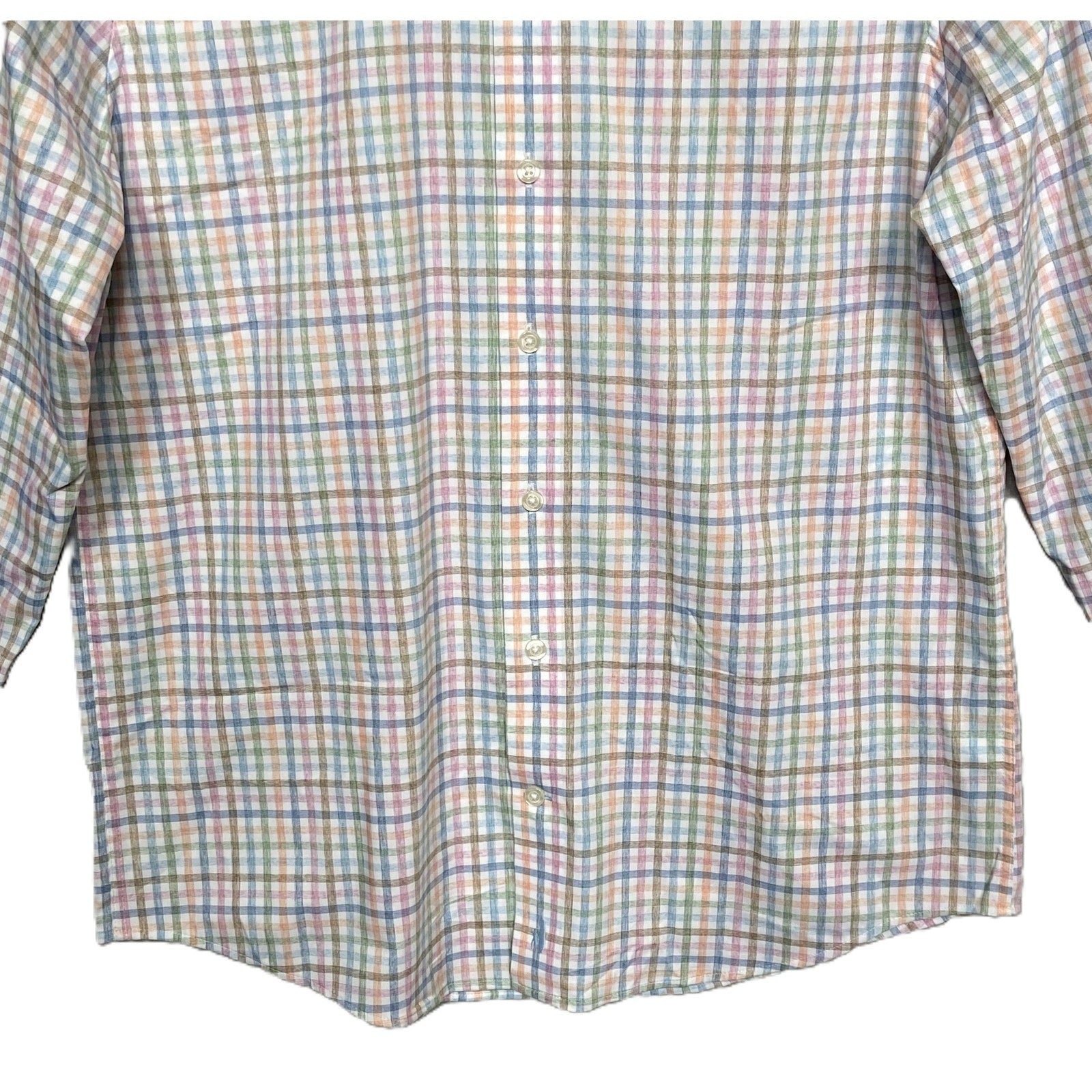 Johnnie-O Performance Shirt Men's Medium Button-Down Stretch Multicolor Check