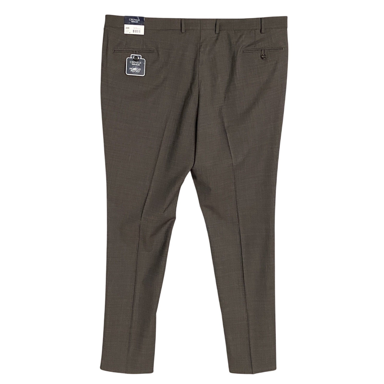 Daniel Cremieux Dress Pants Traveler Men's 46R Raw Hem Comfort Waistband Tan