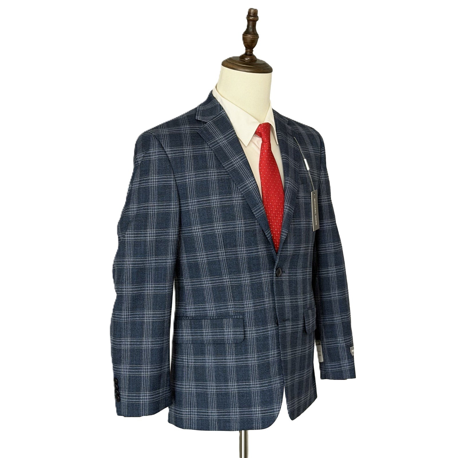 Michael Kors Sport Coat Men's 36 Short Kent Classic Fit Stretch Blue Check