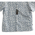 Michael Kors Camp Shirt Men's XL Relaxed Fit Blue Chambray White Floral