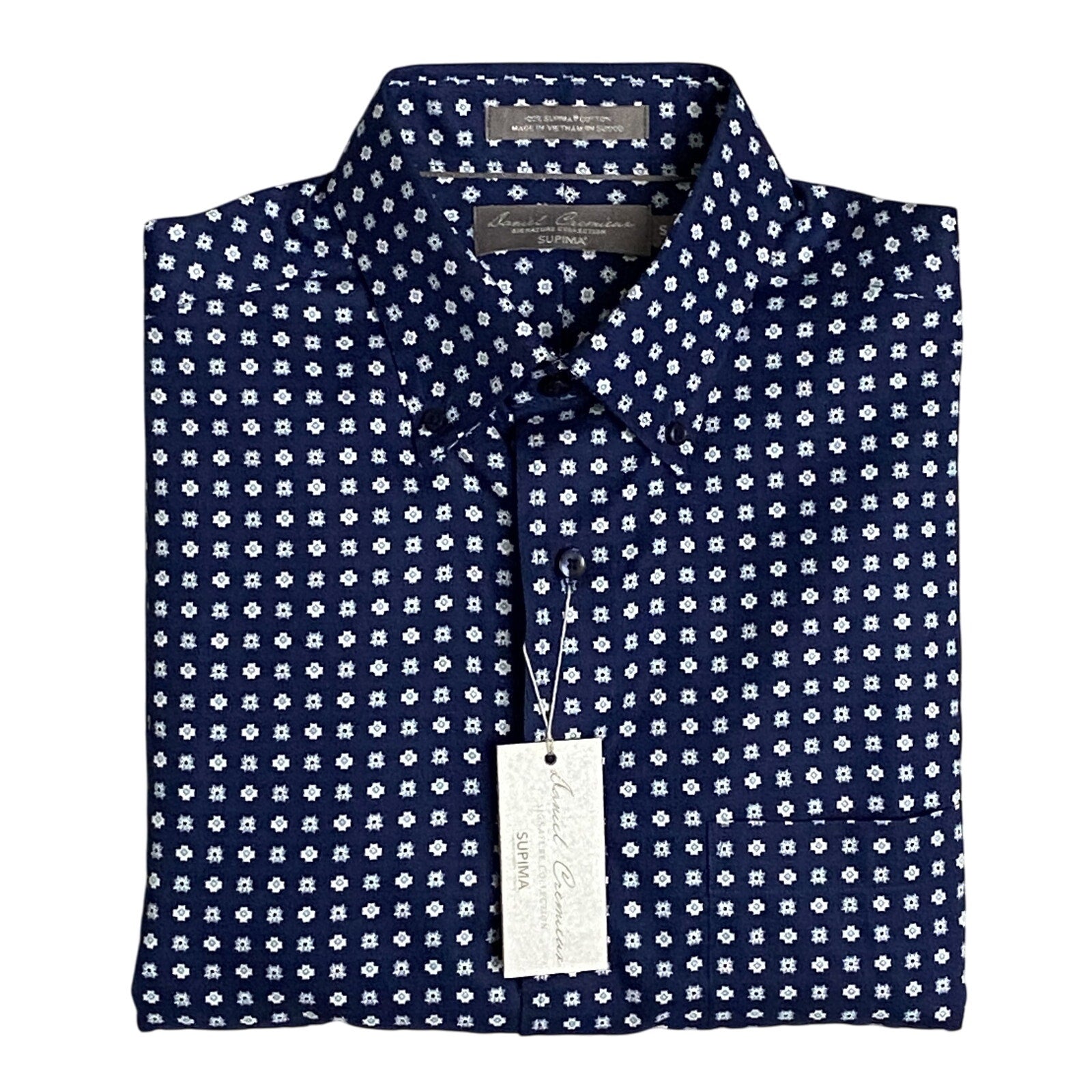 Daniel Cremieux Shirt Signature Collection Men's Small Supima Cotton Blue