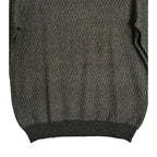 Perry Ellis Sweater Men's 2XLT Big & Tall Yarn Herringbone Crew Neck Black
