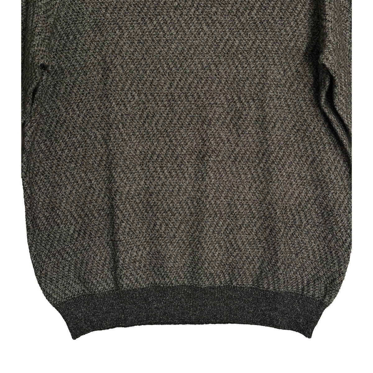 Perry Ellis Sweater Men's 2XLT Big & Tall Yarn Herringbone Crew Neck Black