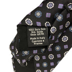 Boss Men's Slim 2.36" Tie 100% Silk Dark Blue Floral Print Made in Italy
