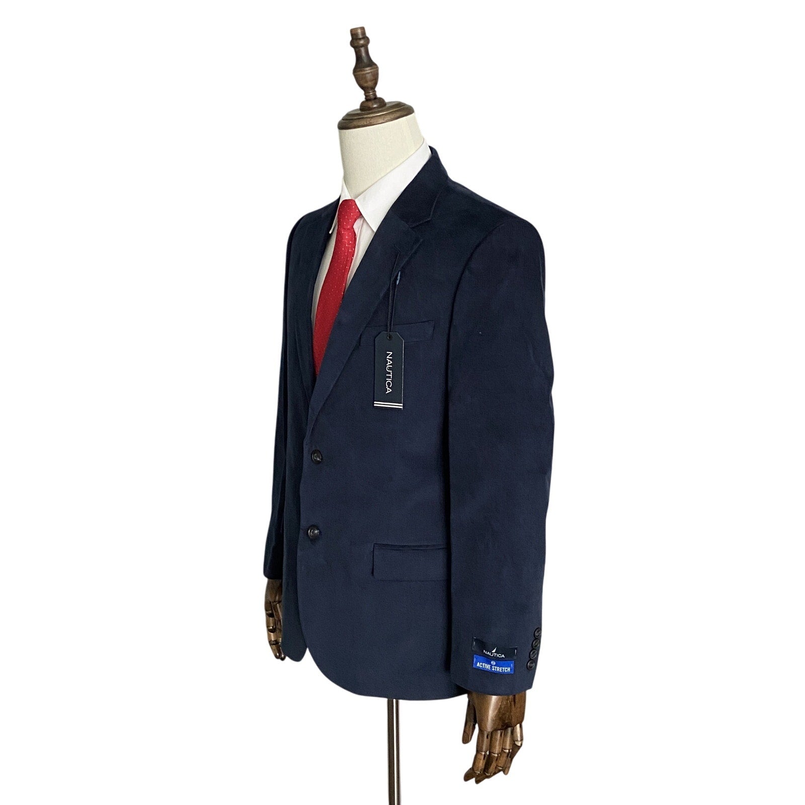 Nautica Sport Coat Men's 42 Regular Corduroy Modern Fit Stretch Dark Blue