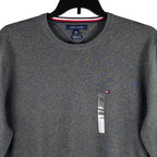 Tommy Hilfiger Sweater Men's XL Crew Neck Premium Cotton Long Sleeve Charcoal Grey