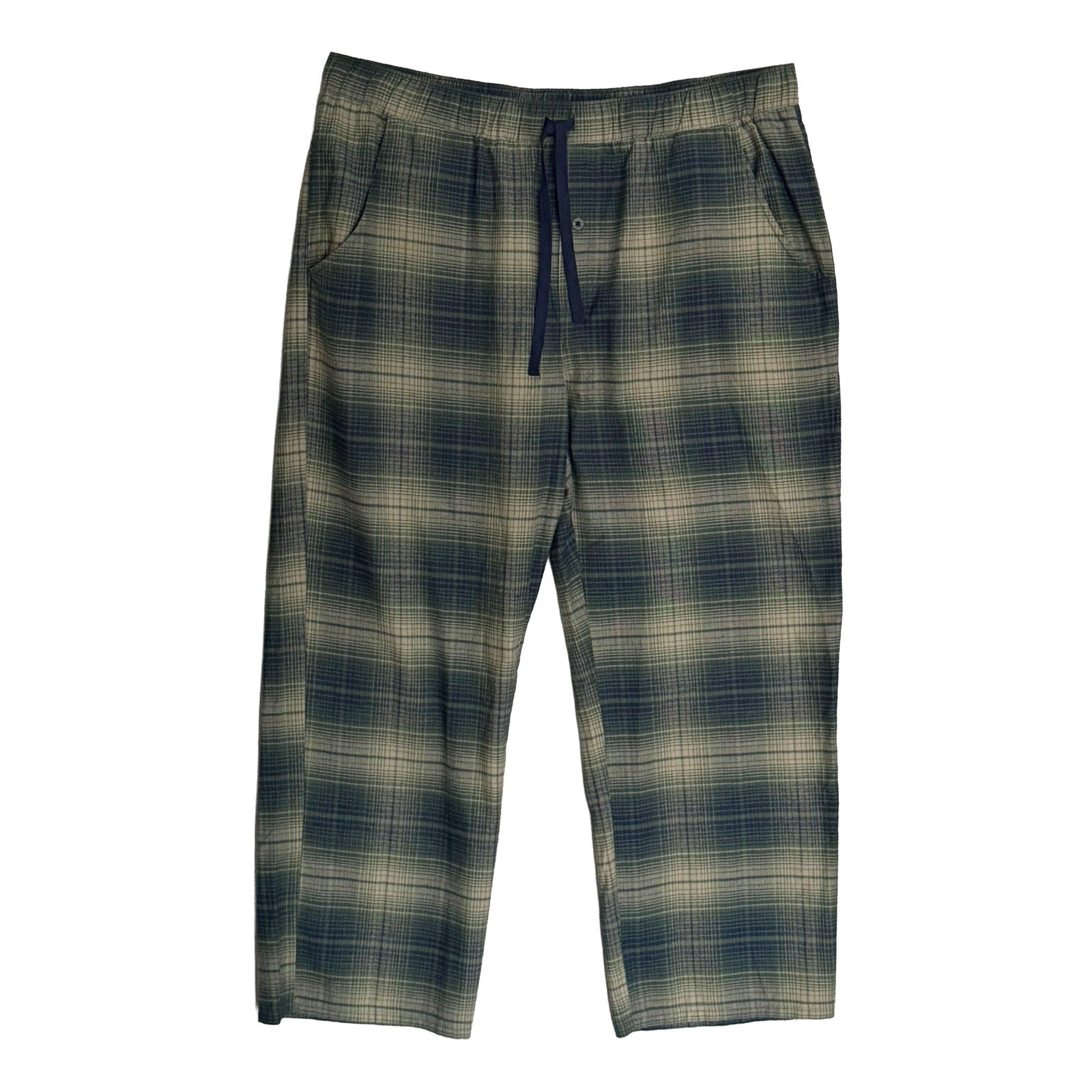 Pendleton Flannel Pajama Pant Men's XXL Elastic Drawstring Waist Green Plaid