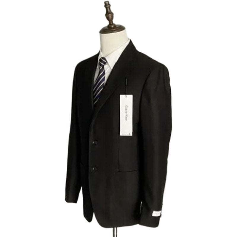 Calvin Klein Men's 42 Long Sport Coat Slim Fit Brown Herringbone Wool