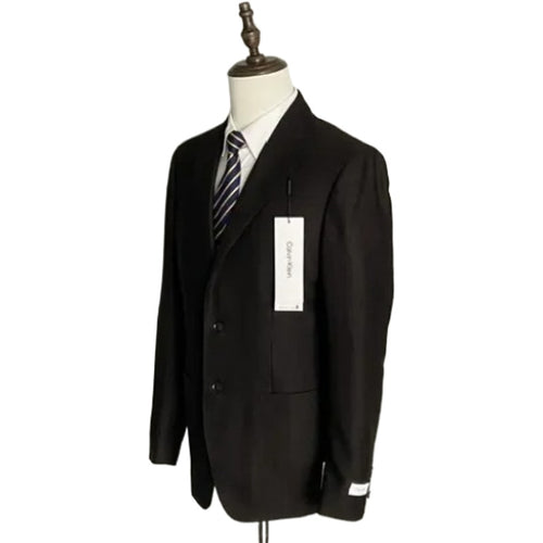 Calvin Klein Men's 42 Long Sport Coat Slim Fit Brown Herringbone Wool