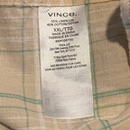 Vince Shirt Men's 2XL Classic Fit Linen Blend Long Sleeve Button-Up Shirt Beige