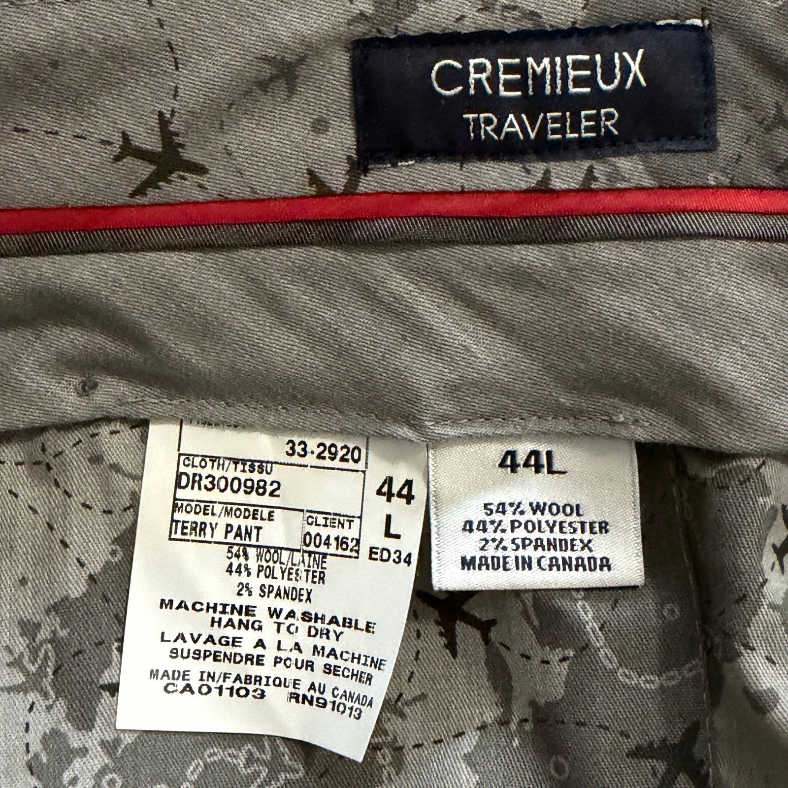 Daniel Cremieux Dress Pant Men's 44L Traveler Raw Hem Comfort Waist Tan