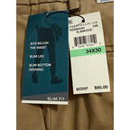 Perry Ellis Portfolio Pants Men's 34"x30" Slim Fit Dress Pant Elmwood