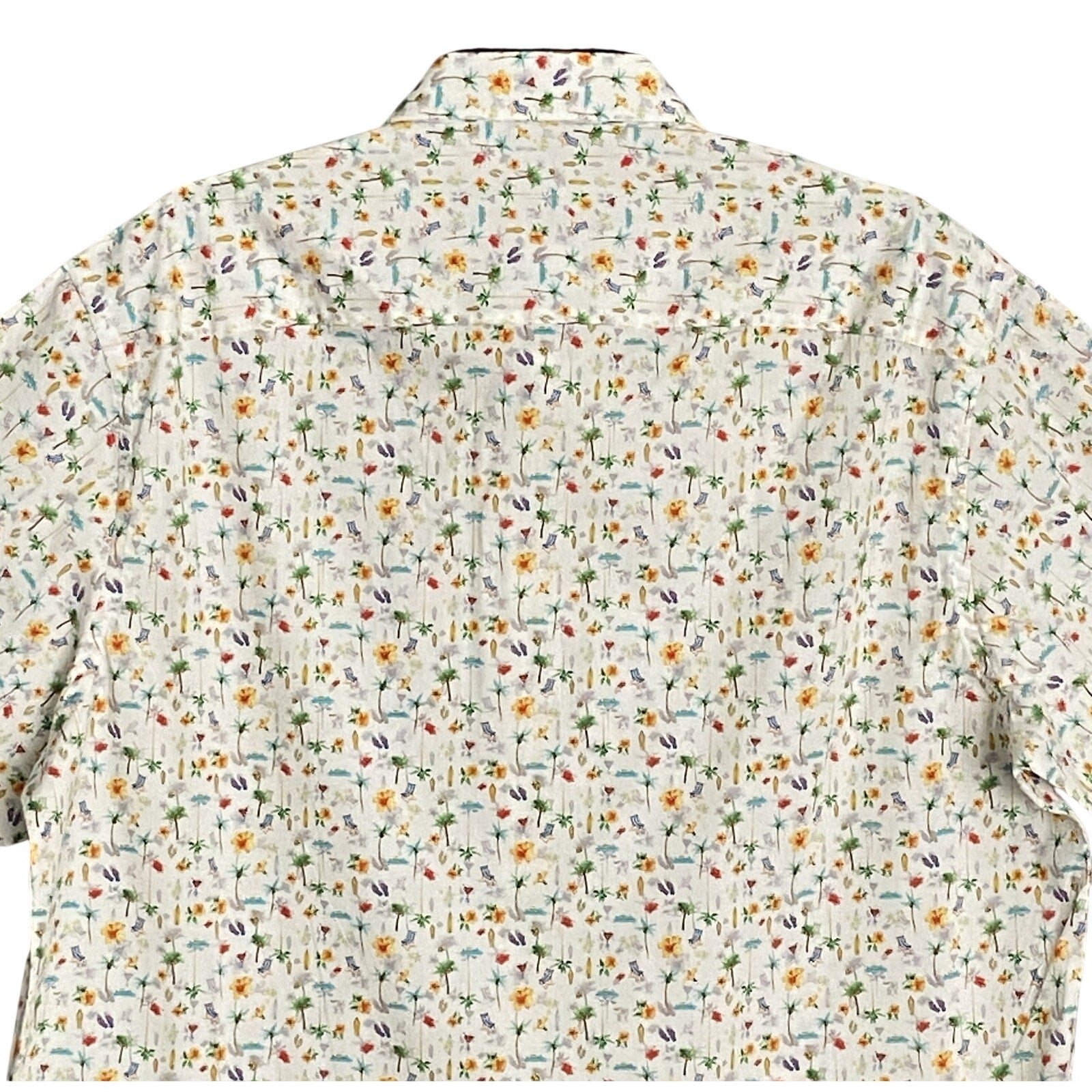 Quieti Shirt Men's XL Short Sleeve Button-Down Shirt Beach Them Print