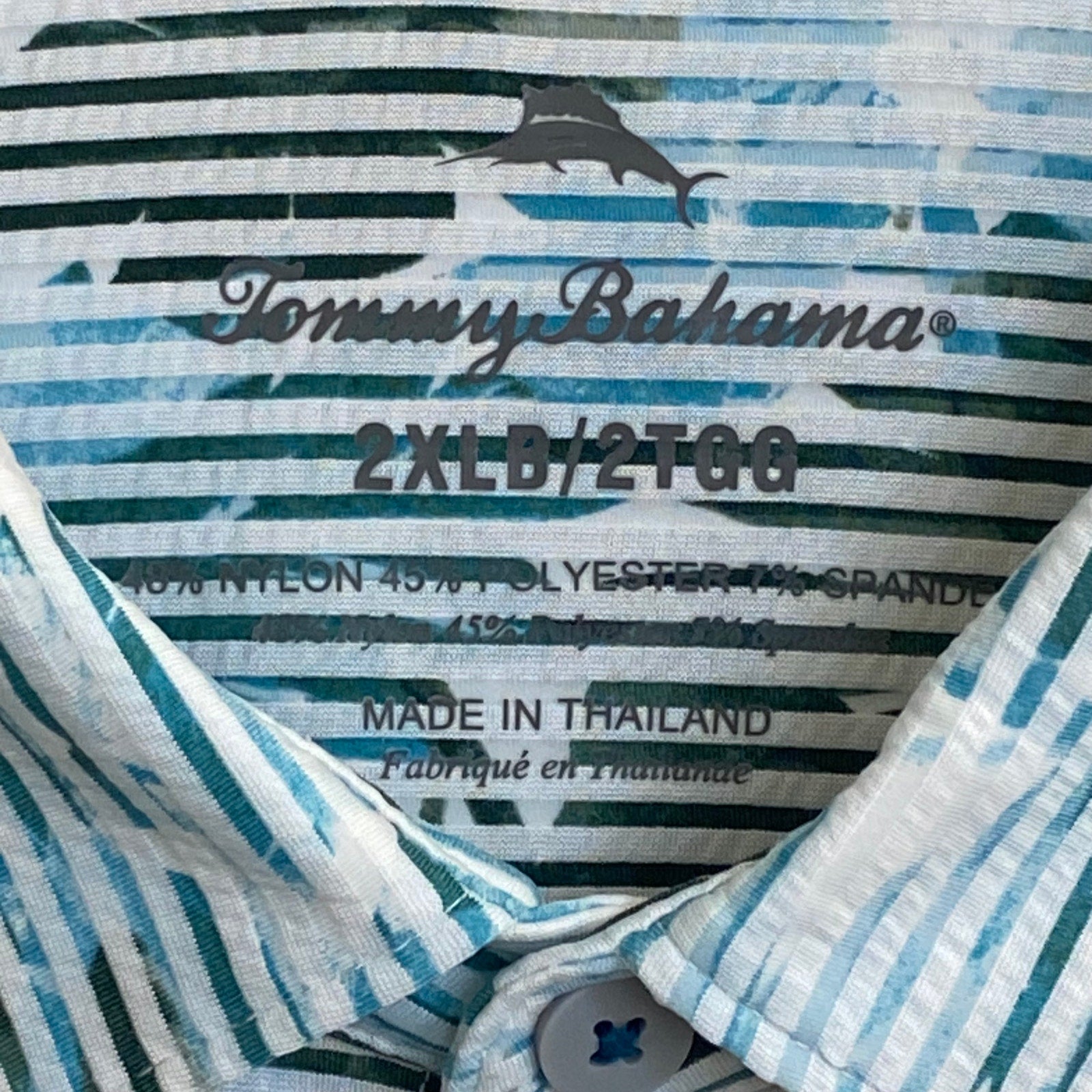 Tommy Bahama Shirt Men's 2XLB Big & Tall "Costa Wave Allegro Frondes" Jade