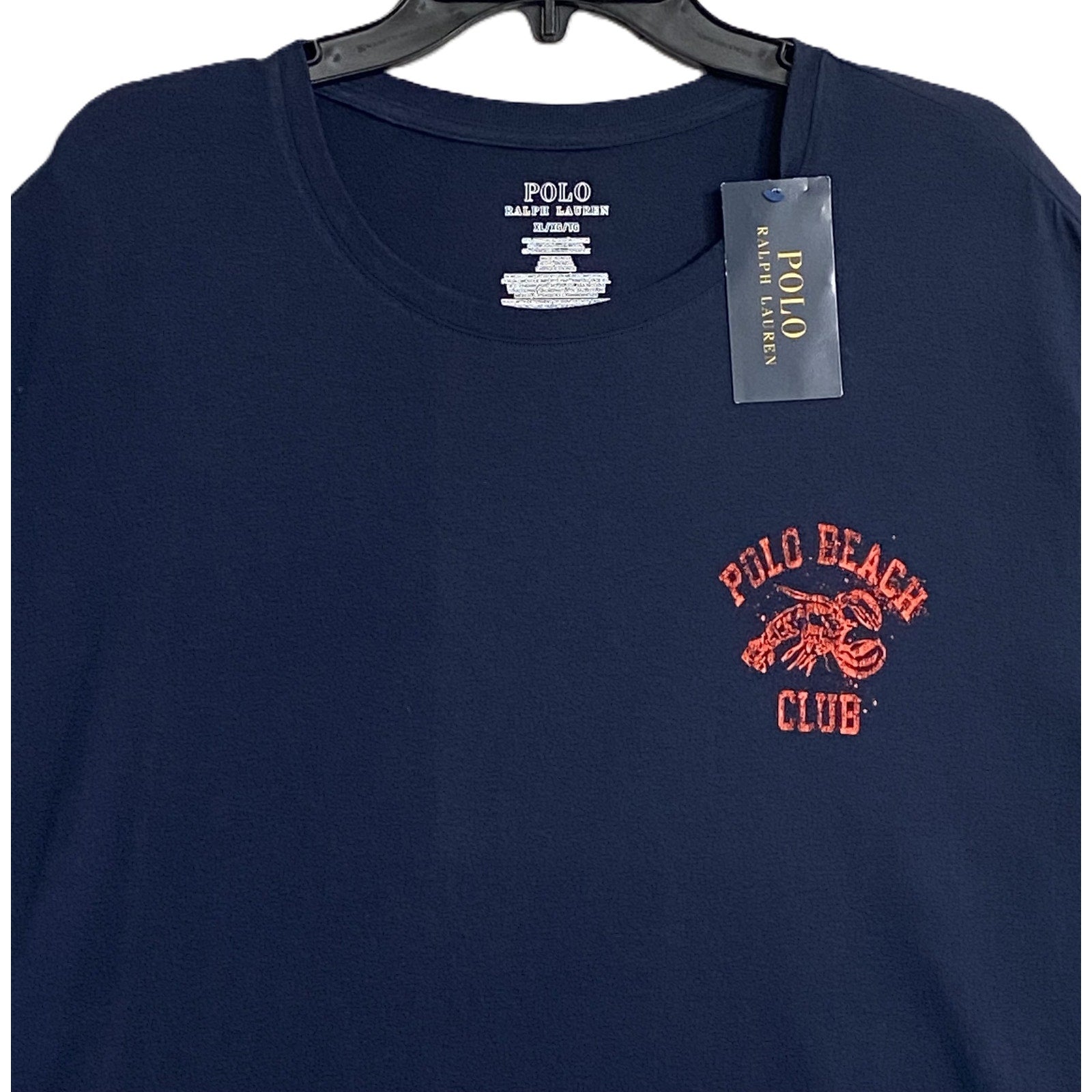 Polo Ralph Lauren T-Shirt Men's XL "Polo Beach Club" Crew Neck Stretch Blue