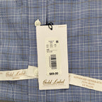 Roundtree & Yorke Shirt Men's 14.5 33 Fitted Cotton Twill Blue Plaid