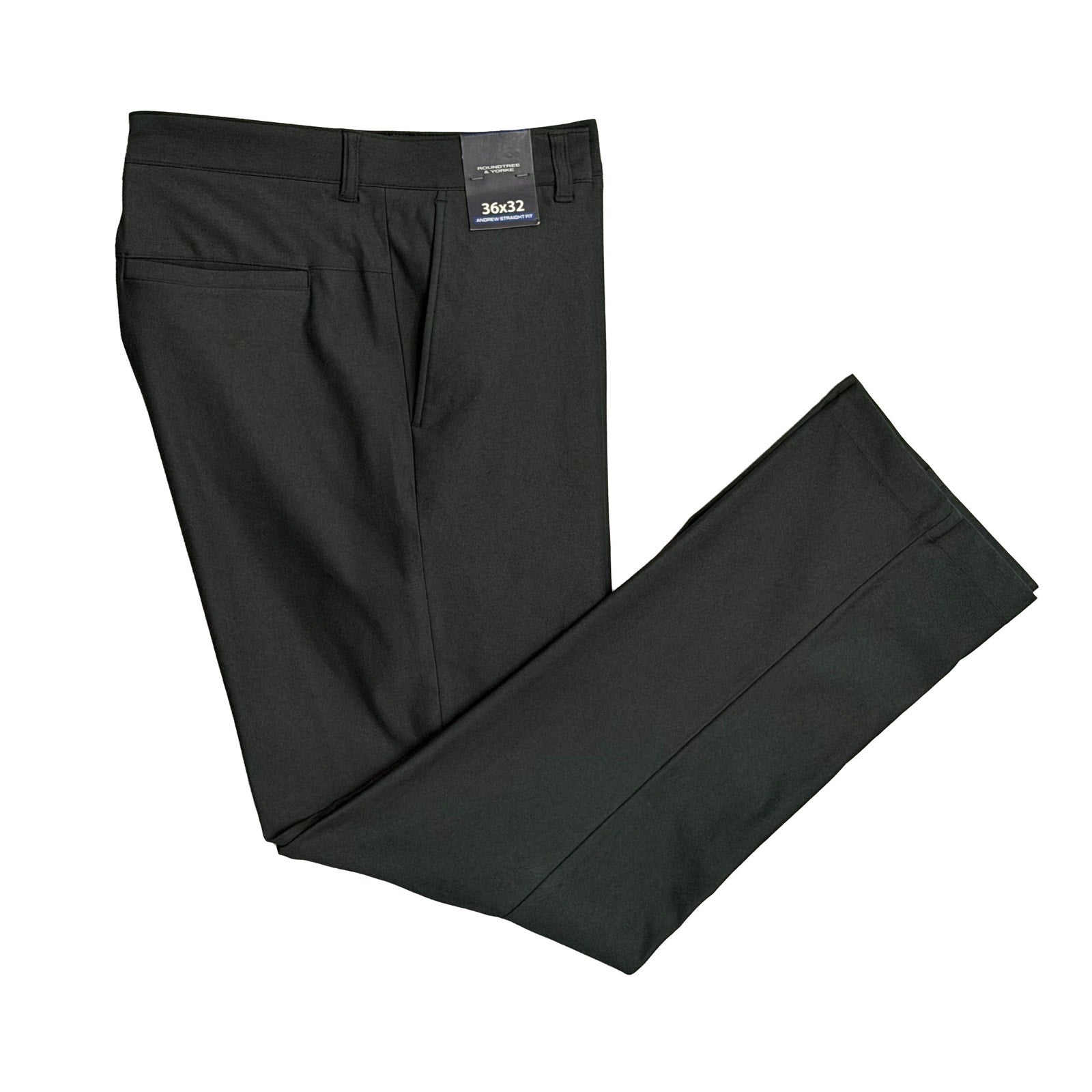 Roundtree & Yorke Pants Men's 36"x32" Andrew Straight Fit Golf Pant Gray