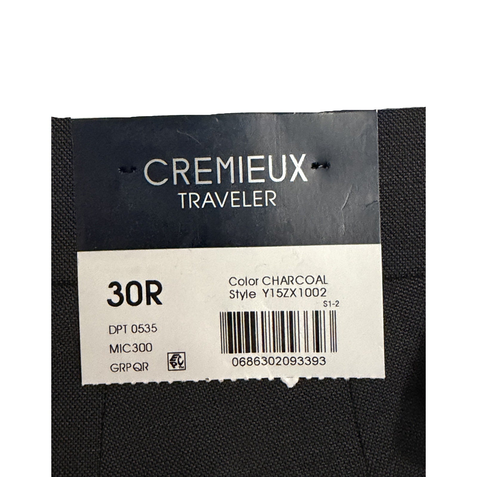 Daniel Cremieux Dress Pant Men's 30R Traveler Raw Hem Comfort Waist Charcoal