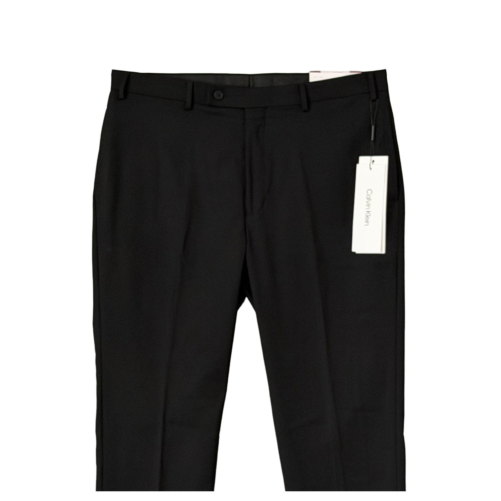Calvin Klein Dress Pant Men's 36"x32" Slim Fit Stretch Waistband Solid Black